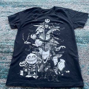 Nightmare before Christmas black tee shirt Jack sally shock lock barrel